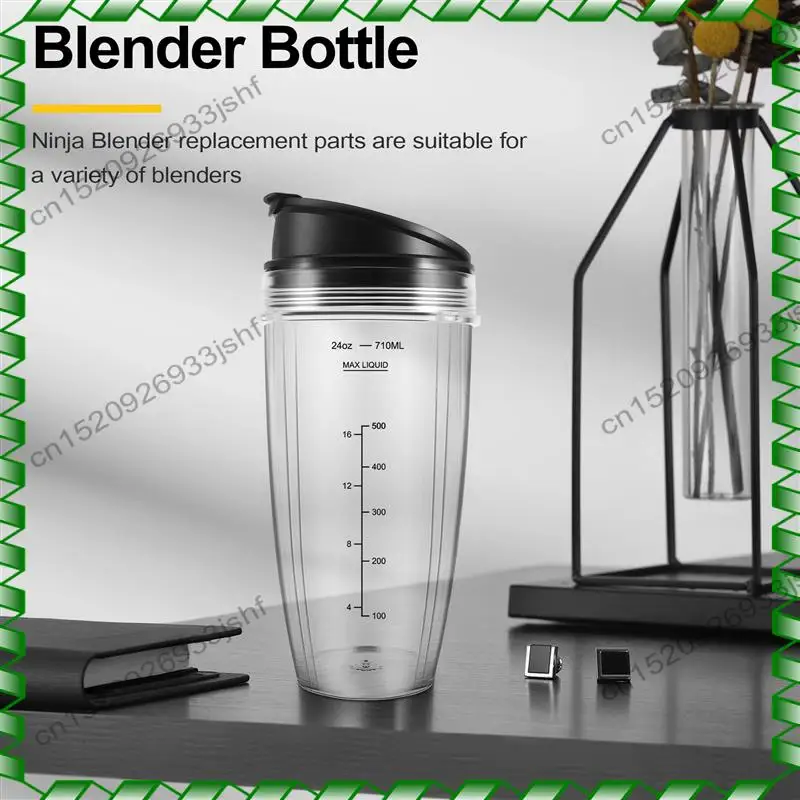 -BOFF 24OZ Replacement Cups Compatible For Ninja Nutri BN401, BN701, SS101, BN400, BN800, BN801 Blender