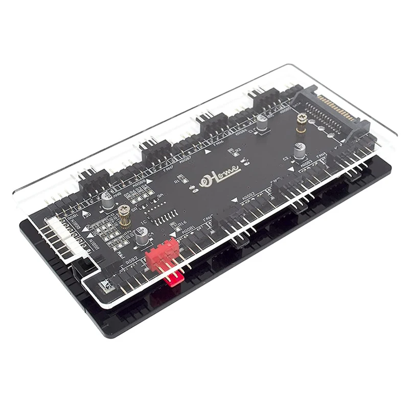 12V to 5V RGB Converter,4Pin RGB to 3-Pin ARGB Controller Adapter & PWM 2-In-1 Hub 8 Ports 4-Pin Fan & Mistic Light Sync Adapter