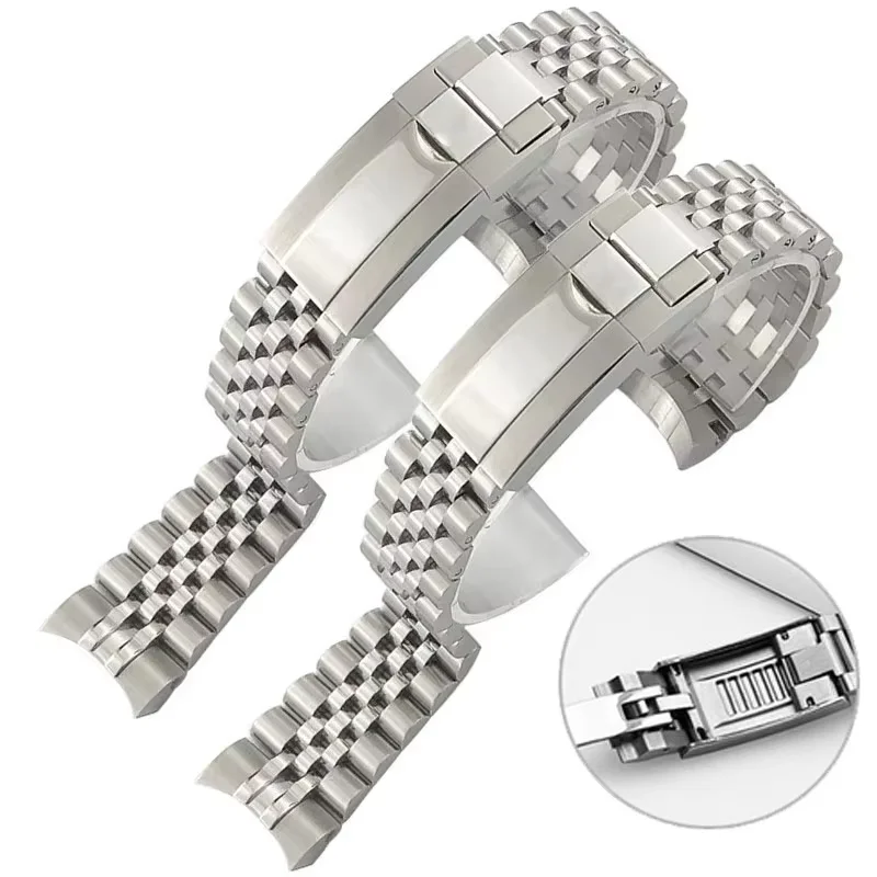 Watchband for Rolex Sub GMT Yacht Daytona Fine-Tuning Pull Button Clasp  Luxury Mod Parts Replacement For Jubilee strap 20mm
