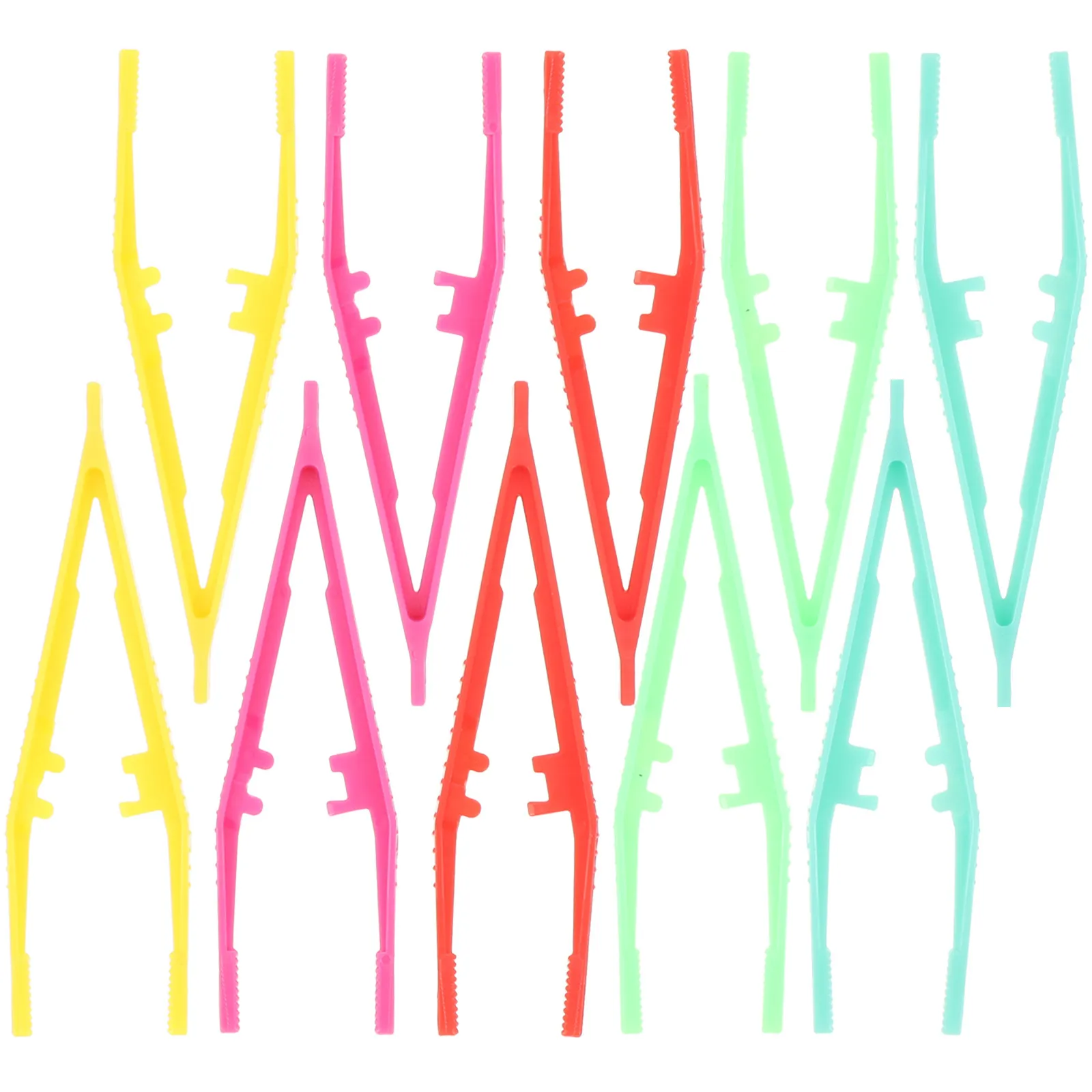 20Pcs Beads Tweezers Plastic Disposable Small Tweezers for DIY Precision Tools Easy Handling Random Color