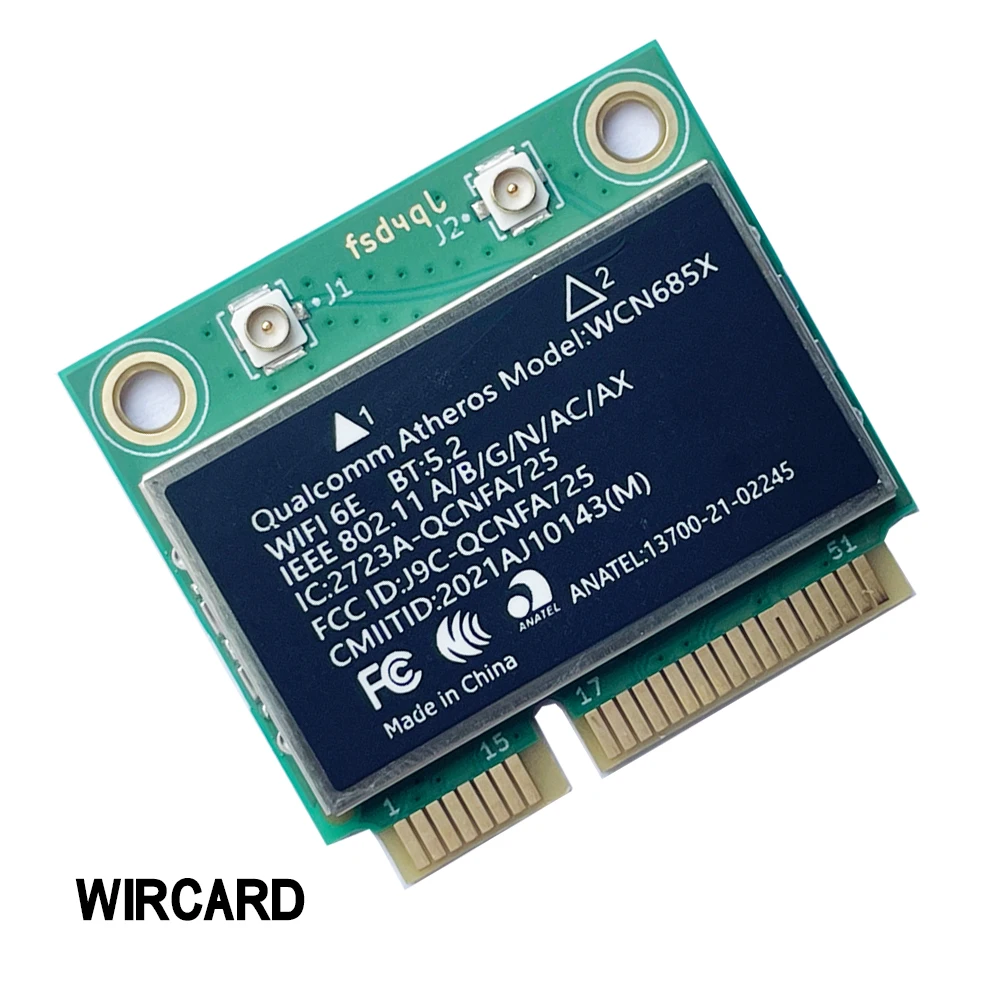 جديد WCN685X QCNFA725 NFA725 WIFI6E BT5.2 بطاقة PCI-E WIFI صغيرة 2400Mbps WIFI وحدة لأجهزة الكمبيوتر المحمول Win10/Win11
