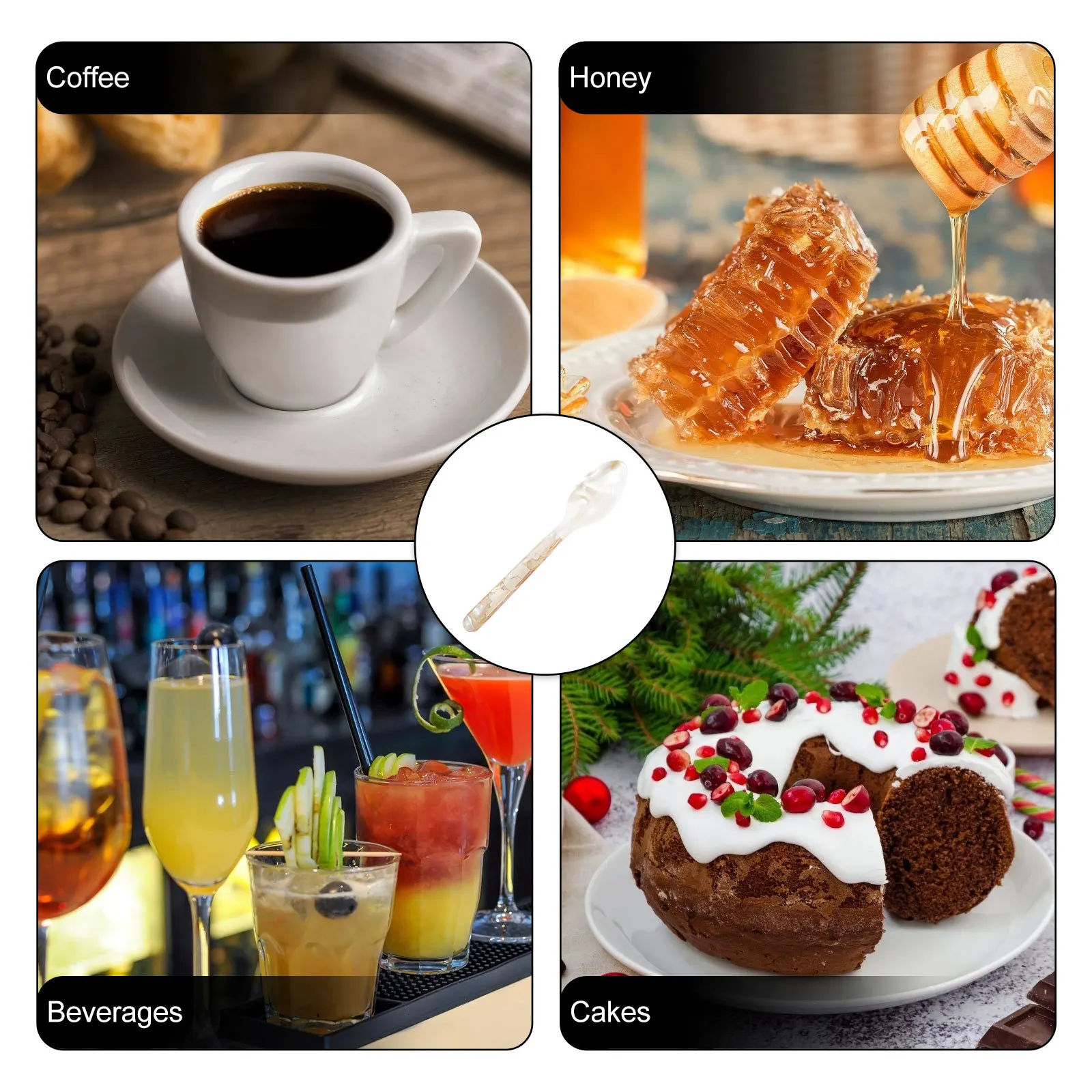 

Shell Dessert Spoon Polished Smooth Handle Multi- Juice Mixing Food Spoon Caviar Server Dessert Spoons