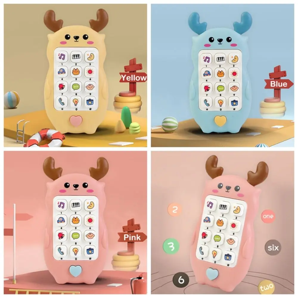 Puzzle Phone Toys Flash Music Mobile Phone Toys Soft Light Baby Phone Toy Cute Plastics Simulation Phone Toy Baby Toys