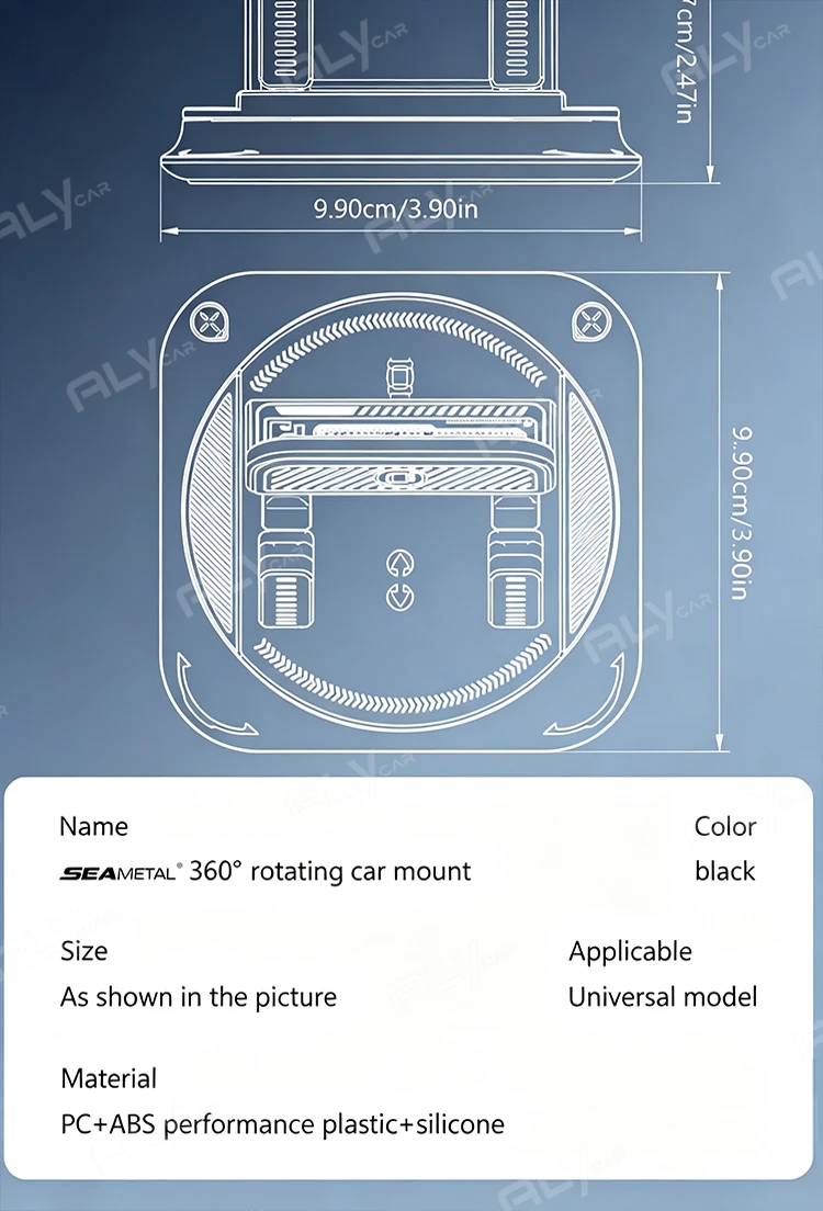 Universelle Auto-Handyhalterung Rutschfester Silikon-Armaturenbretthalter 360° ° Drehbarer Head-Up GPS-Navigationsständer für iPhone Xiaomi Ultra – Detail 13