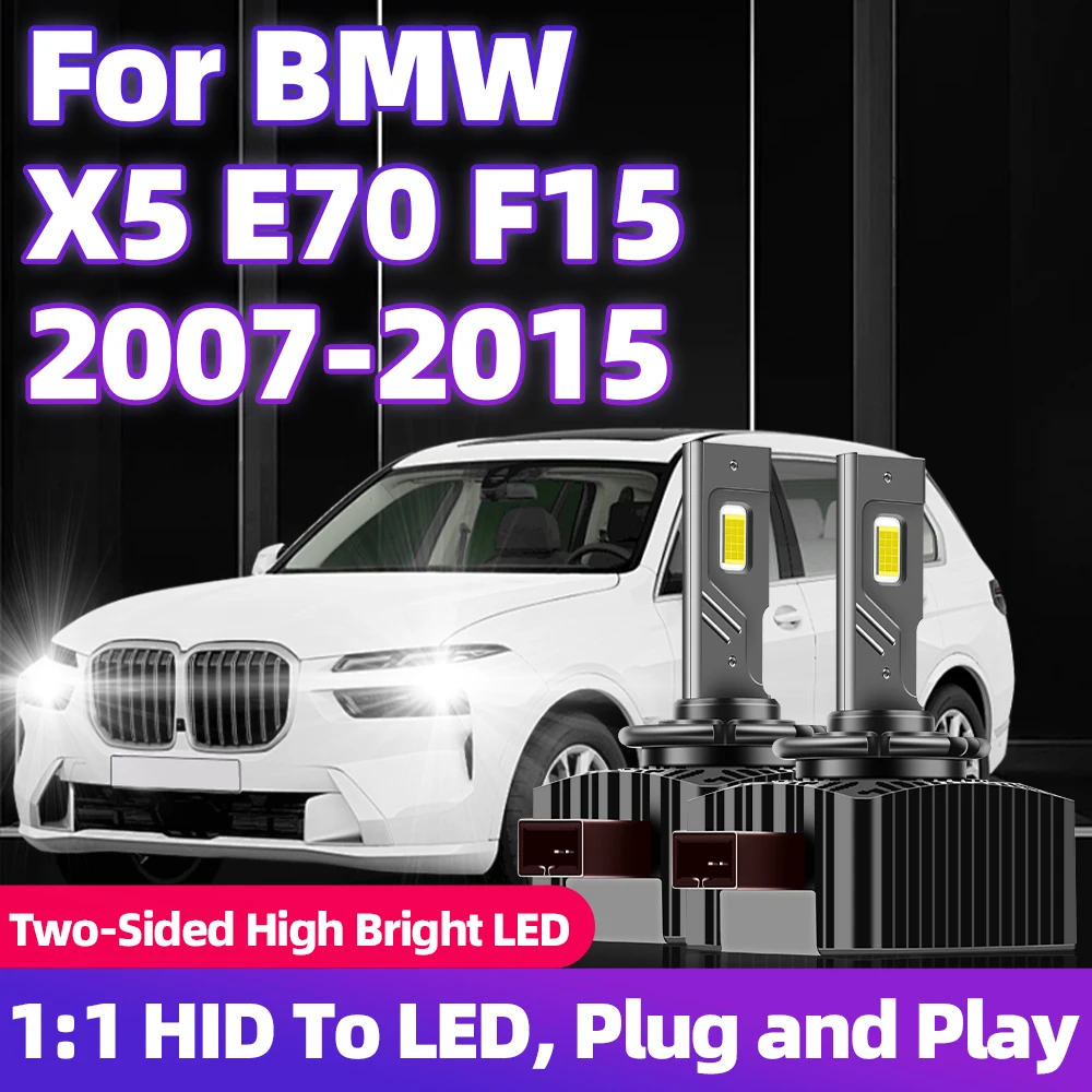 

For BMW X5 E70 F15 2007 2008 2009 2010 2011 2012 2013 2014 2015 Headlight Bulbs HID to LED D1S Turbo Auto Lamp 12V 1:1 Plug&Play