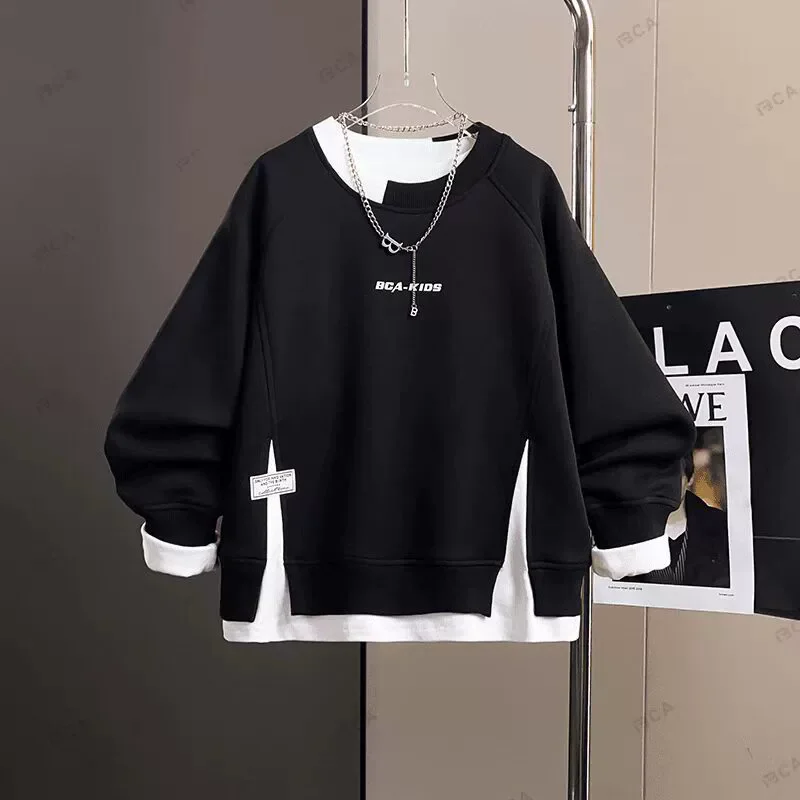 

Boys' Loose Sweatshirt Spring Autumn New Kids Long Sleeve Cotton Pullover Children Casual Wear Overhead Shirt Tracksuits 4-14Y