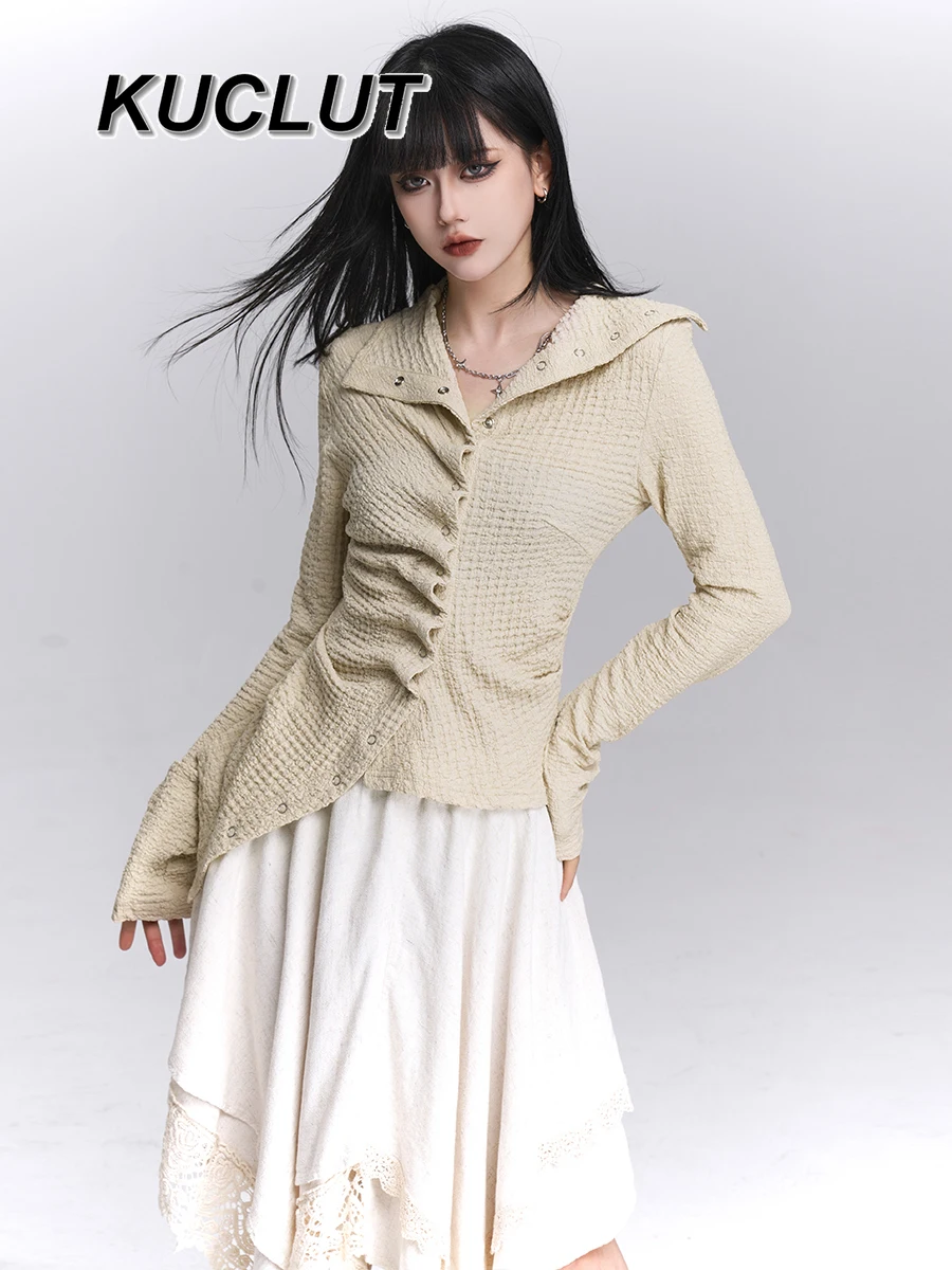 

Весенне-осенний красивый высококачественный топ с длинными рукавами для женщин, повседневная рубашка нестандартной формы, модная Blusas Femininas Elegantes