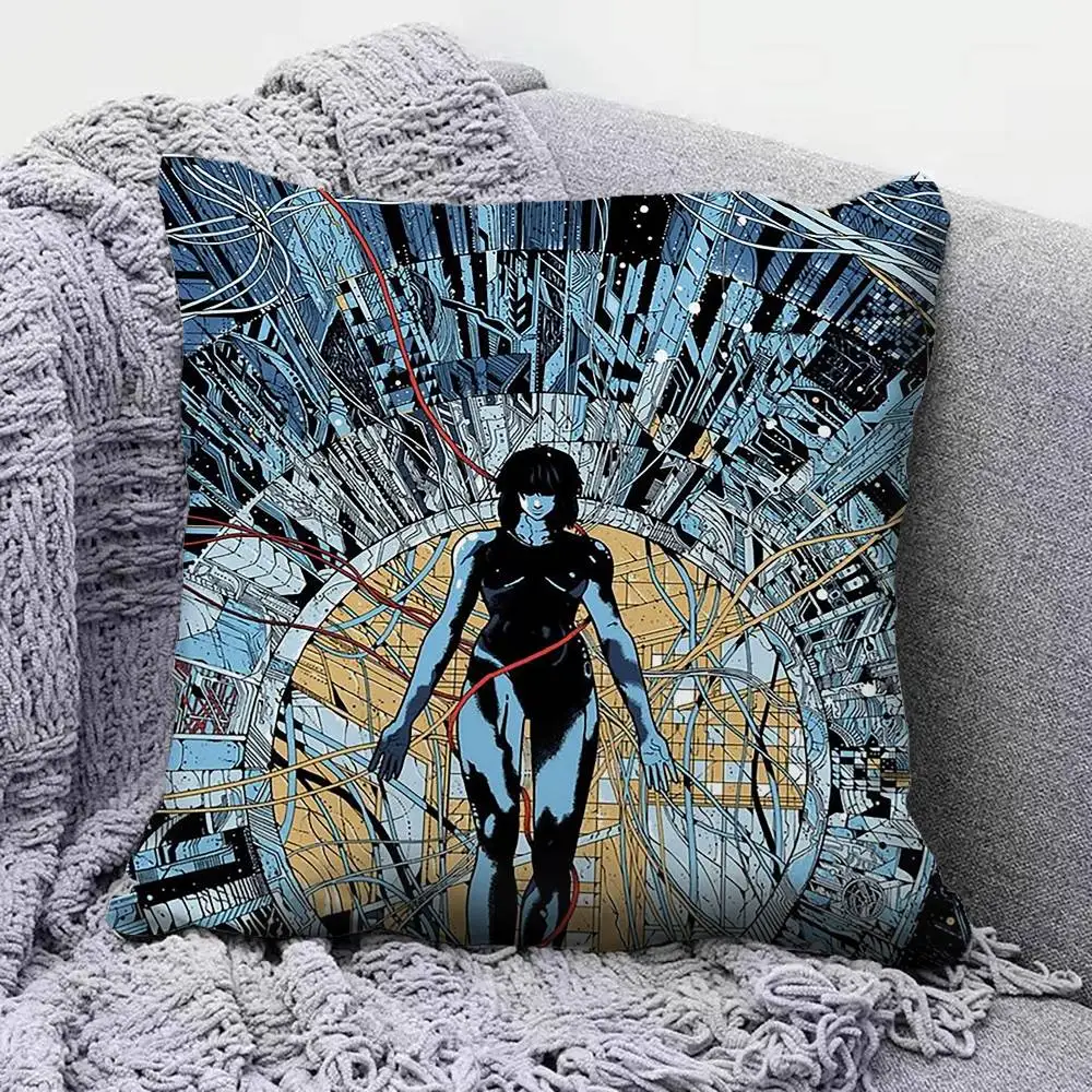 Ghost in the Shell Manga Motoko Kusanagi  Pillow Covers, Home Sofa Cushion Covers and Aecorative Custom