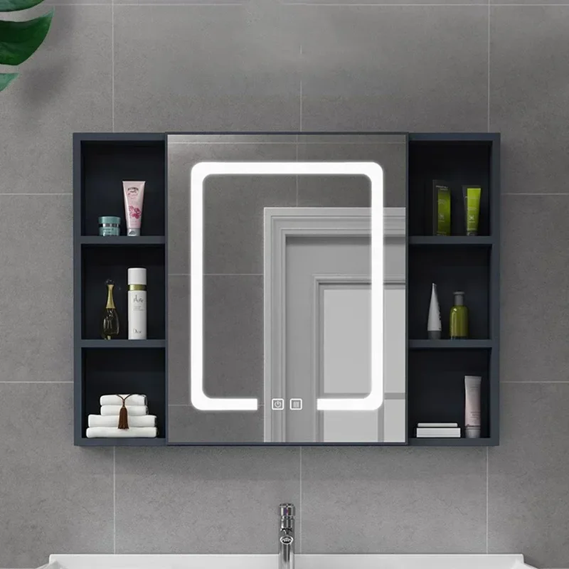 Display Narrow Bath Mirrors Wall Shelf White Cabinet Vanity Bath Mirrors Make Up Organizer Casa Arredo Room Furniture for YX50BC