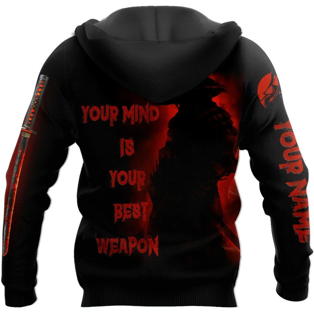 Customize Name Samurai Tattoo Japan 3D All Over Printed Hoodies zipper hoodie women For men Halloween Pullover streetwear