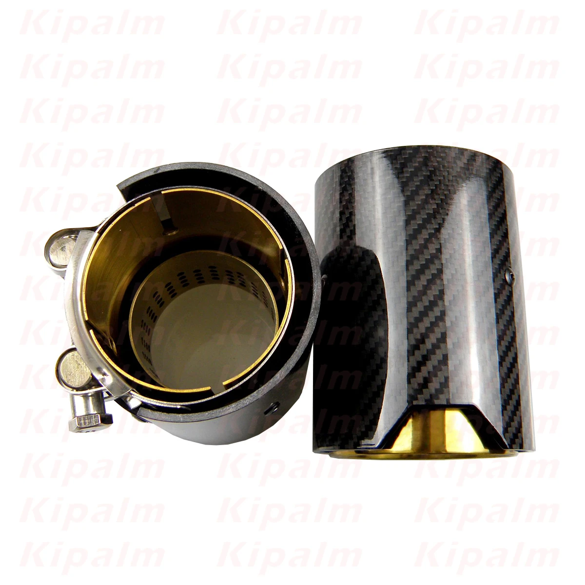 

1 Piece M Logo Glossy Carbon Fiber Exhaust Tip M Performance Muffler Tip Golden Stainless Steel for BMW Muffler Nozzles Tail