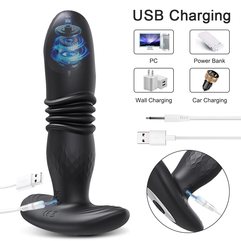 Male Telescopic Prostate Massager APP Bluetooth  Vibrating Butt Plug Anal for Men Gay Anal Plug Wireless Remote Butt Plug