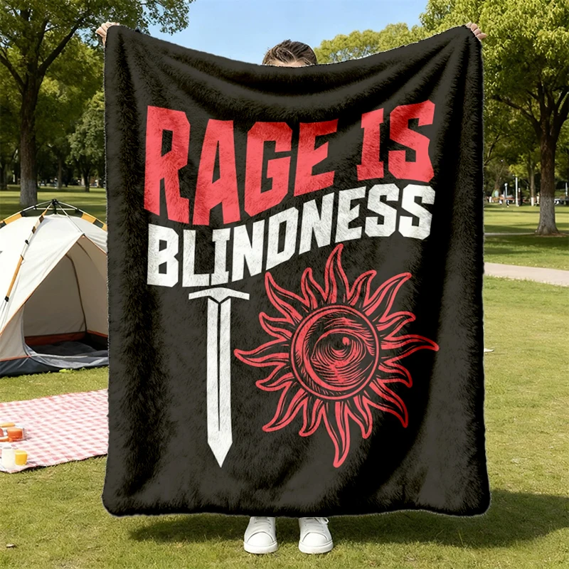 Rage is Blindness Vintage Flannel Blanket, Sun Eater Merch, book lover gift