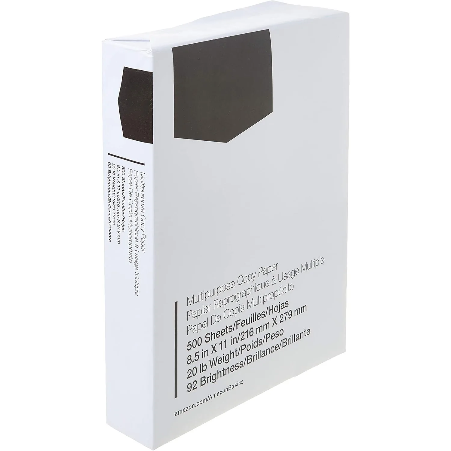 Multi-Purpose Copy Printer Paper, 8.5 x 11 in, 20 lb, 1 Roll, 500 Sheets, 92 Brightness, White