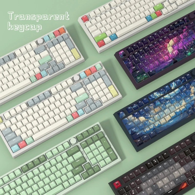 ชุดปุ่มกดคีย์บอร์ดเรืองแสงแบบฉีดสองสี CherryProfile Mechanical Keyboard Keycap Set