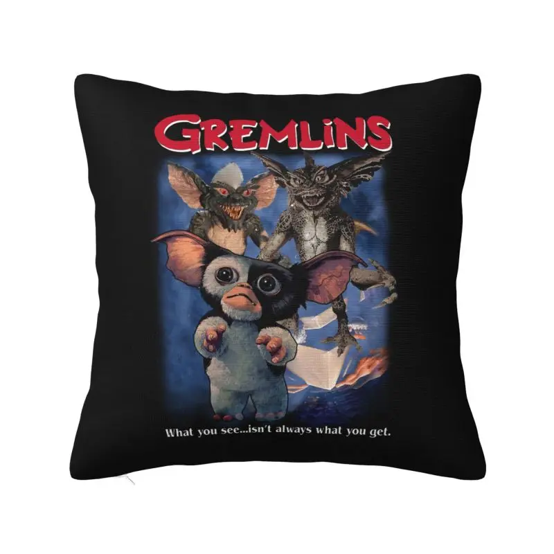 Custom Gremlinse Mogwai Modern Pillow Cover 80s Movie Gizmo Monster Cushions Cover for Sofa