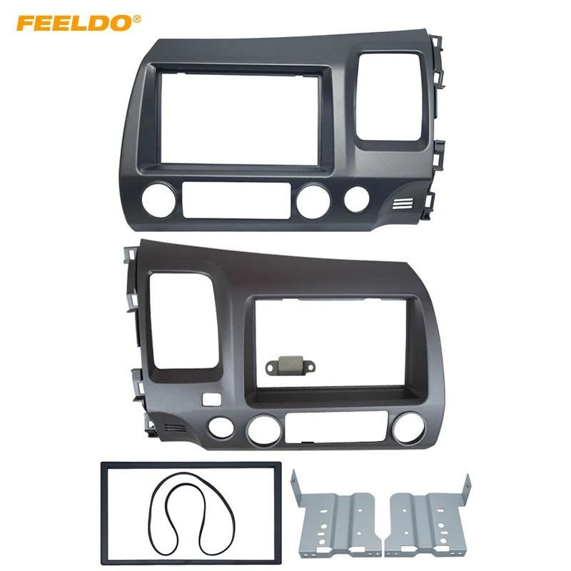 

FEELDO Car DVD Radio Audio Fascia Panel Frame Adaptor Fitting Kit For Honda CIVIC(LHD/RHD) 2DIN Stereo Plate Frame Installation