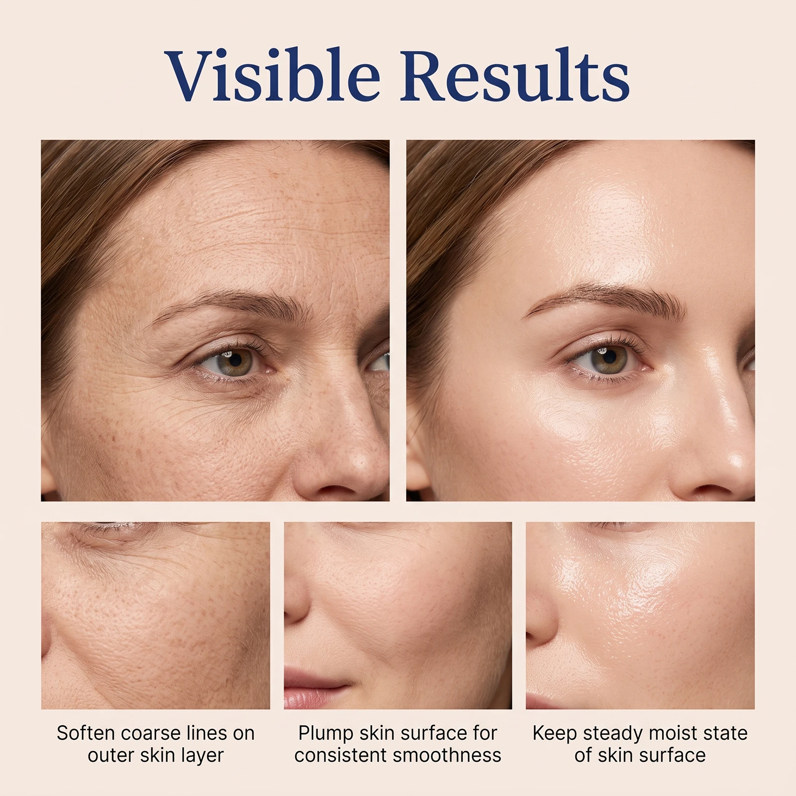 Feuchtigkeitsspendender Balsam-Stick Honig Vitamin C Gesichts-Hydratisierungscreme Kollagen Gesichtsserum-Set Beruhigende Reparatur Sanfte Nährende Hautpflege – Detail 17