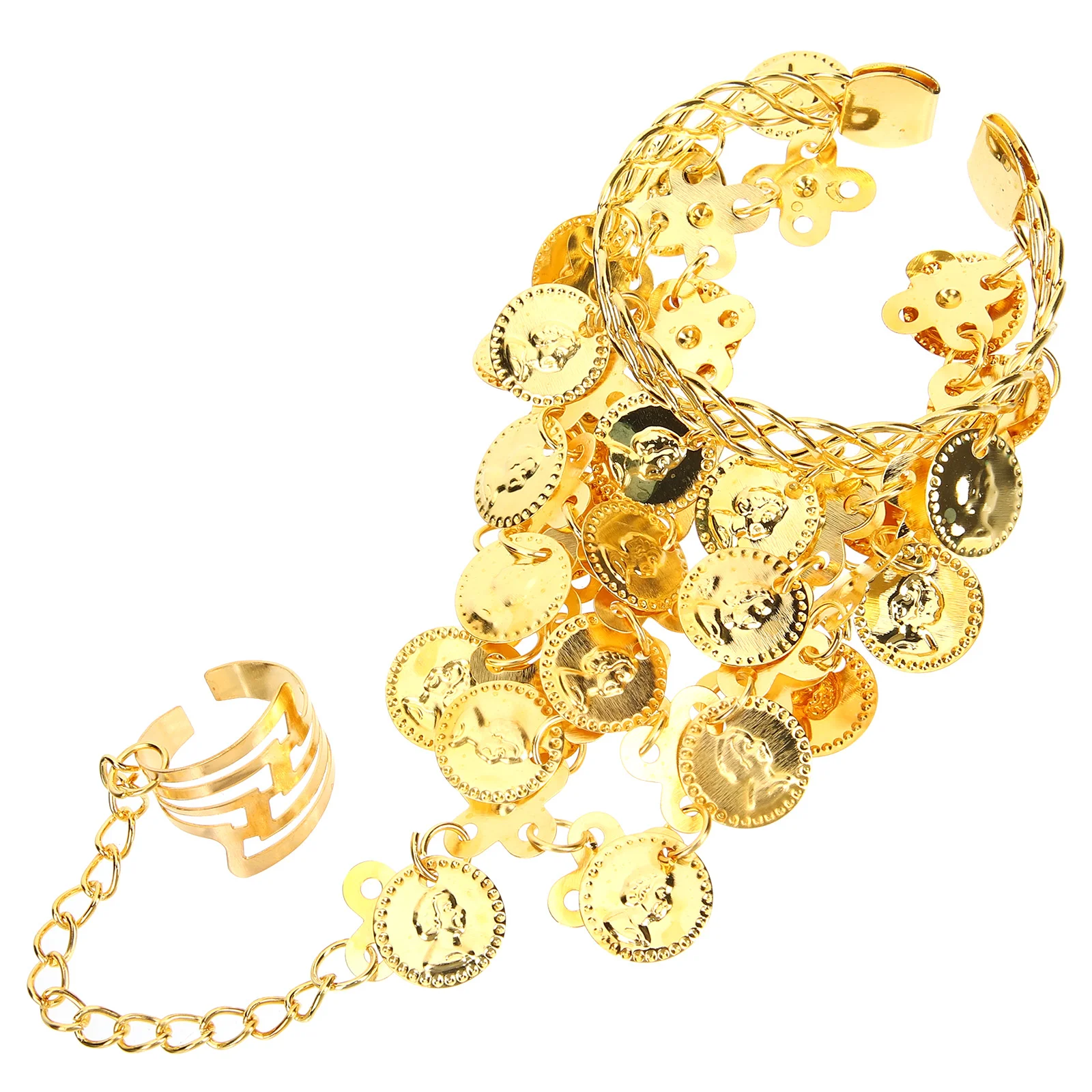 

2 Pcs Metal Dance Bracelet Jewelry Women's Fashion Accessory Gypsy Style Wristlet Elegant Bangle for Parties