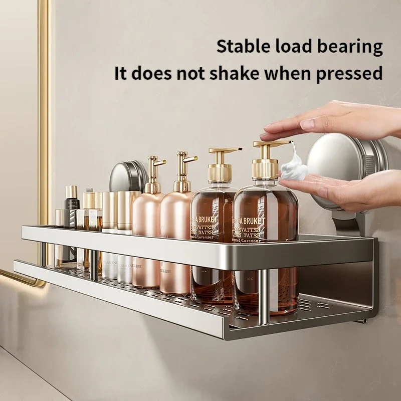No Drilling Required Multifunctional Suction Cup Rack Kitchen Utensils Storage Wall Mounted Spice Holder Bathroom Organizer