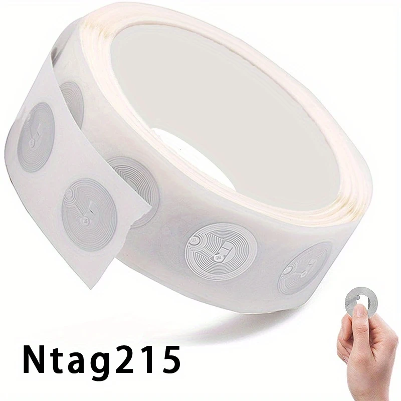 NTAG215 NFC Tags Stickers Transparent Chip Original Rewritable 504Bytes Memory Clear RFID Adhesive Labels