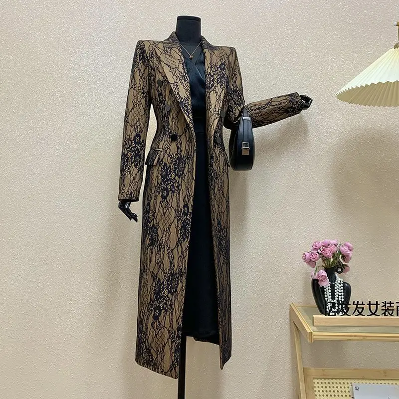 الفاخرة عالية الجودة سليم خندق معطف المرأة سترة واقية طويلة تصميم الراقية مكتب سترة حريمي بأكمام طويلة معطف واقٍ من المطر #2