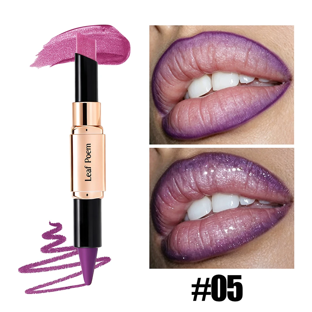 Dual‑Head Matte Lipstick Lip Liner Pen, 2‑in‑1 Lip Definer & Lip Color Stick, Smooth Lip Makeup for Daily Party Use - view 5