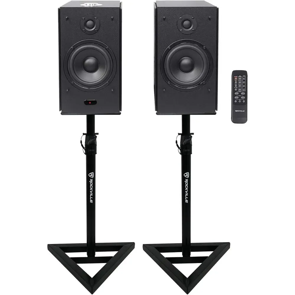 

Pair HD5 5" 150w RMS Bluetooth Bookshel Home Speakers+Stands - Black