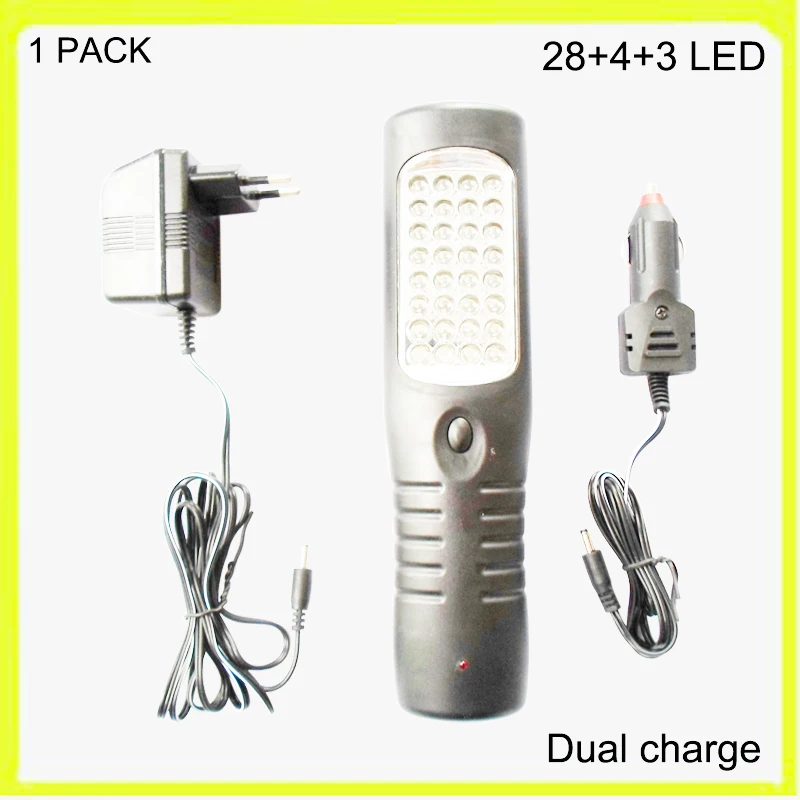 

Cordless Portable LED Working Lamp inspection Light Flash Torch Rechargeable Battery Dual Charger for Roadside Garage