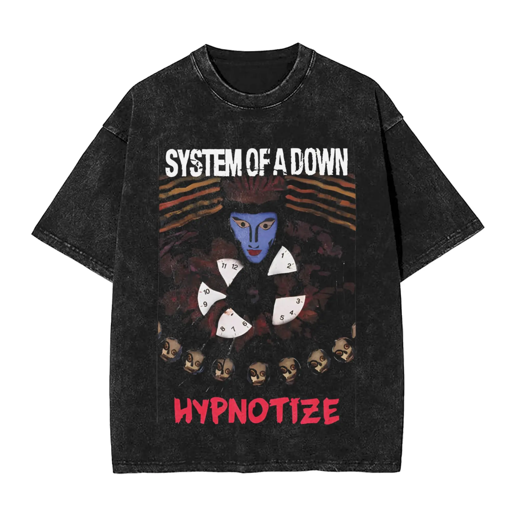 

Rock Heavy Metal Band Washed T Shirts Streetwear T-Shirt SYSTEM OF A DOWN SOAD Tee Shirt for Men Women Cotton Oversize Summer