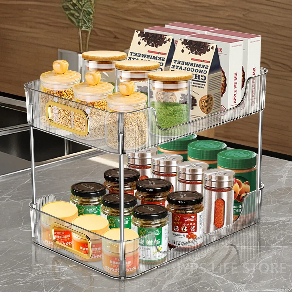 

Dining Table Storage Artifact Snack Table Double-layer Acrylic Large-capacity Cup Holder Living Room Coffee Table Desktop Shelf