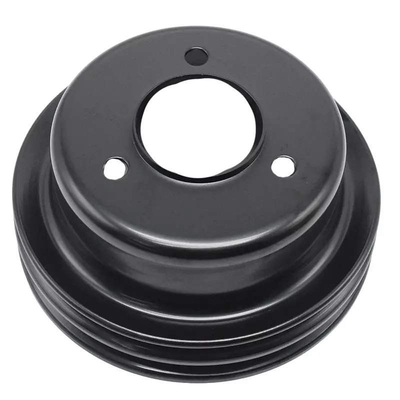 X39A-Crank Pulley 2 Groove Black Steel Engine Water Pump Pulley For SB Ford 260 289 V8 Mustang 1965- 1967 - view 2