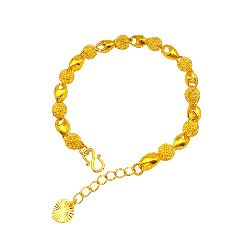 Imagem -05 - Bracelete Florido Umq para Mulheres Joias da Moda Feminina Bracelete Trevo de Quatro Folhas Presente Osso de Cobra 100 Ouro Real 24k 18k 999