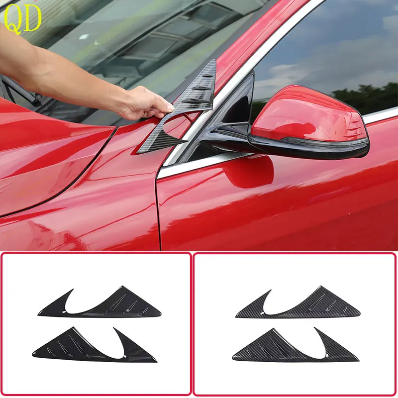 

ABS Carbon Fiber For BMW 1 2 Series F40 F44 2020-2024 Car Mirror Side Triangle Spoiler Trim Cover Sticker Car Accessories