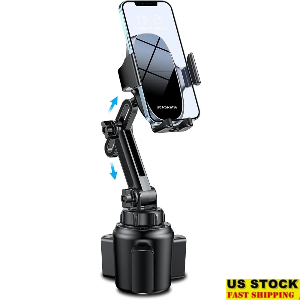 

Universal Car Cup Phone Holder Mount Adjustable Long Neck Stable Cradle Compatible with iPhone Samsung GPS Devices Suitable All