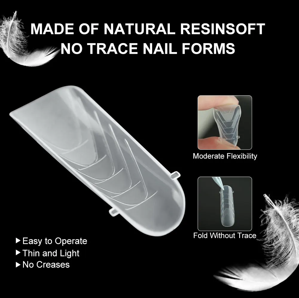 120Pcs Matte Nail Molds Reuse Quickly Build Double Nail Forms Full Coverage Round Head Finger Art Extension Manicure Tools