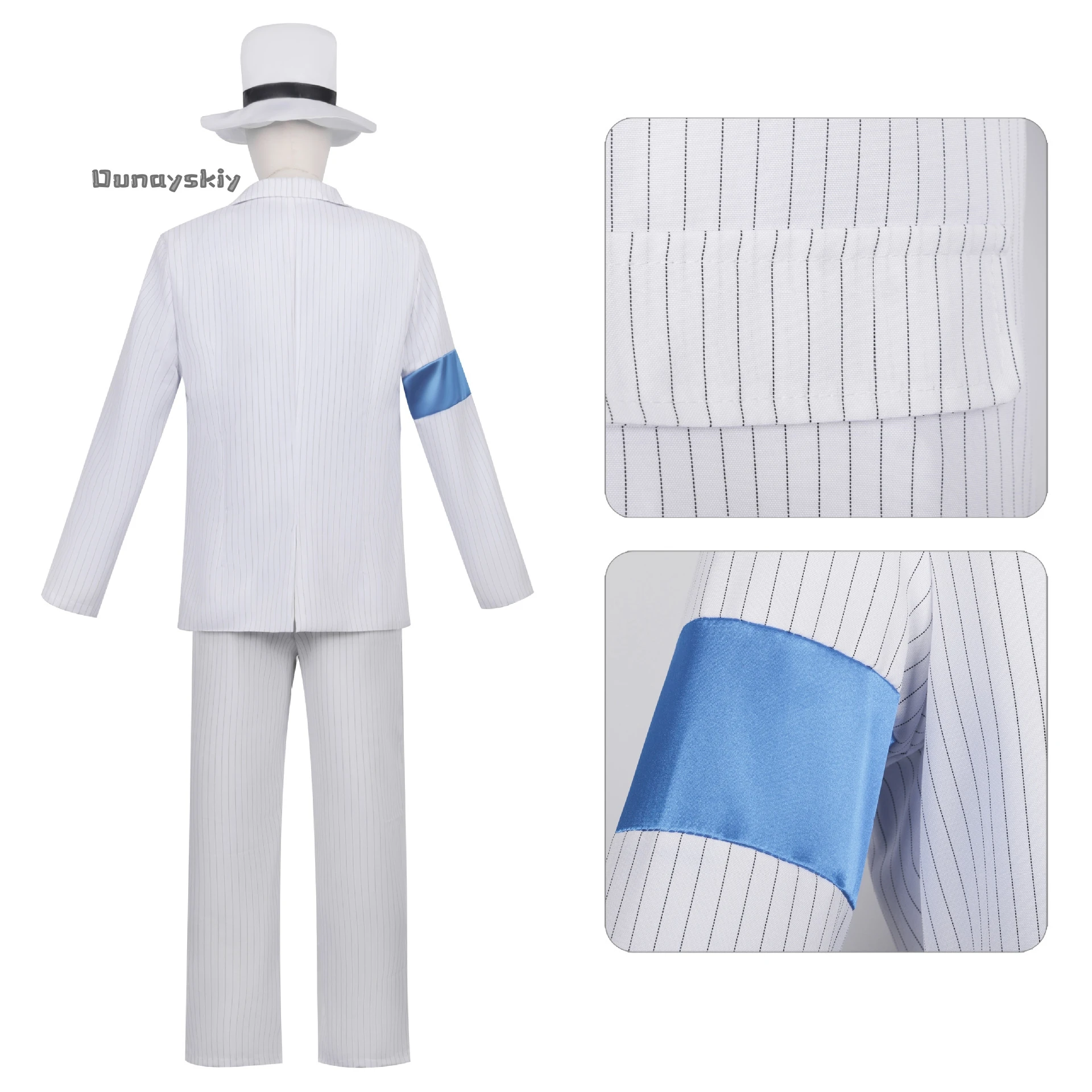 Made Michael Cosplay Jackson Smooth Criminal Suit Cosplay Costume top+pants+shirt+tie+hat+strap Michael Halloween Carnival view 3