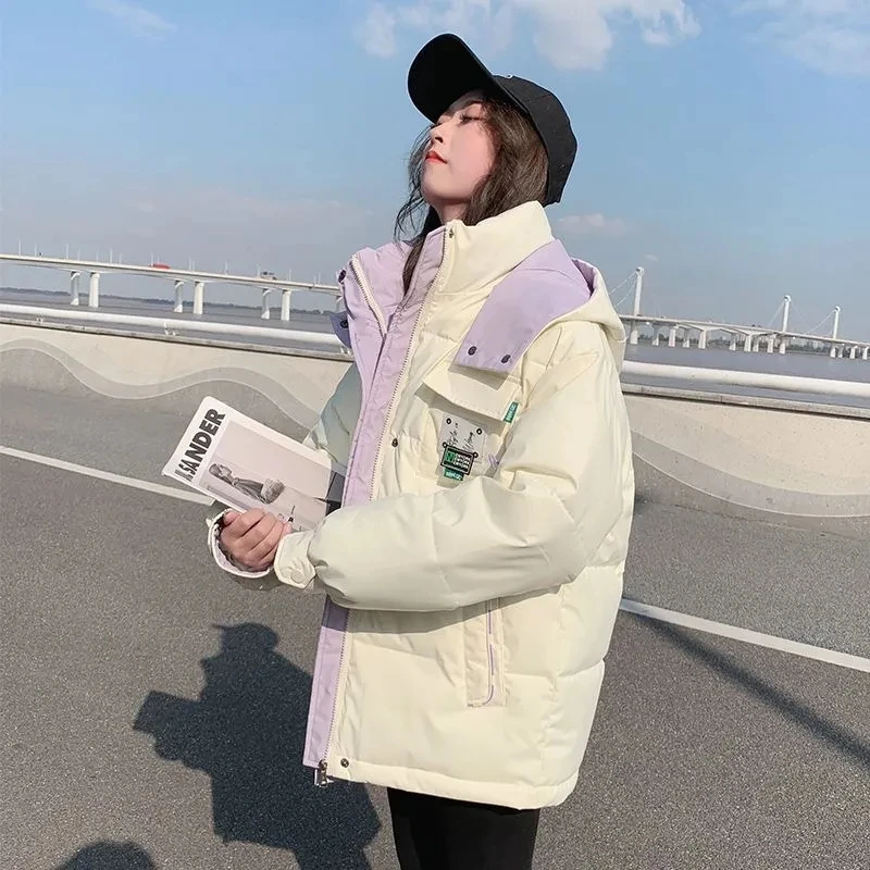 Oversize Winter Jacken Frauen Unten Baumwolle Mantel Verdicken Warme Baumwolle gefütterte Mantel Weibliche Gepolsterte Puffer Parkas Frauen Mit Kapuze outwear