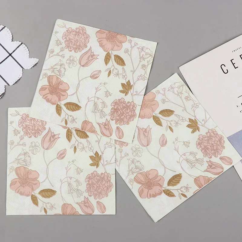 

20pcs/Pac Colourful Napkins Printed Square Paper Napkins Party Floral Facial Tissue Hotel Wedding Table Setting Paper Placmats