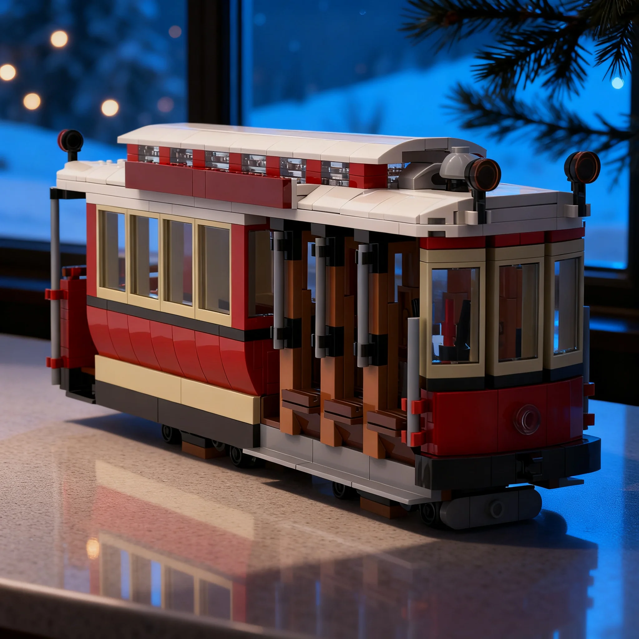 736pcs MOC City Trains San Francisco Powell Hyde Cable Car Display Model Building Blocks Assemble DIY Craft Education Collection