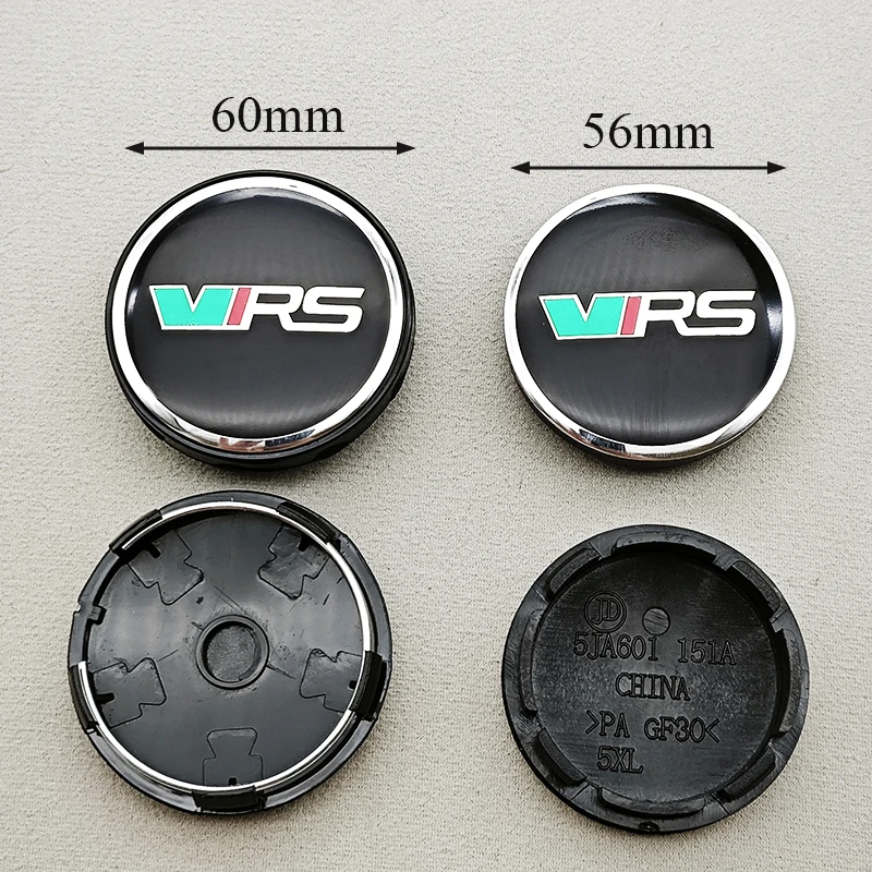 4 Stück 56mm 60mm Logo VRS Emblem Felgenabdeckungen Radnabenkappen für Octavia Fabia Kamiq Kapoq Kodiaq Rapid SCALA – Detail 4