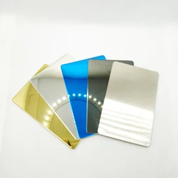 1 Pc Metal Business Card, 0.8mm Blank Stainless Steel Wallet Clip Insert Card, Metal Greeting Card, Birthday Gift Card