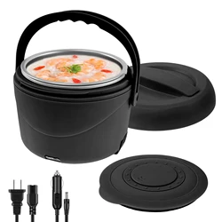 1.2L USB Electric Lunch Box Stainless Steel Portable Leakproof Thermostatic Heater 12V Food Warmer Heated Container Set