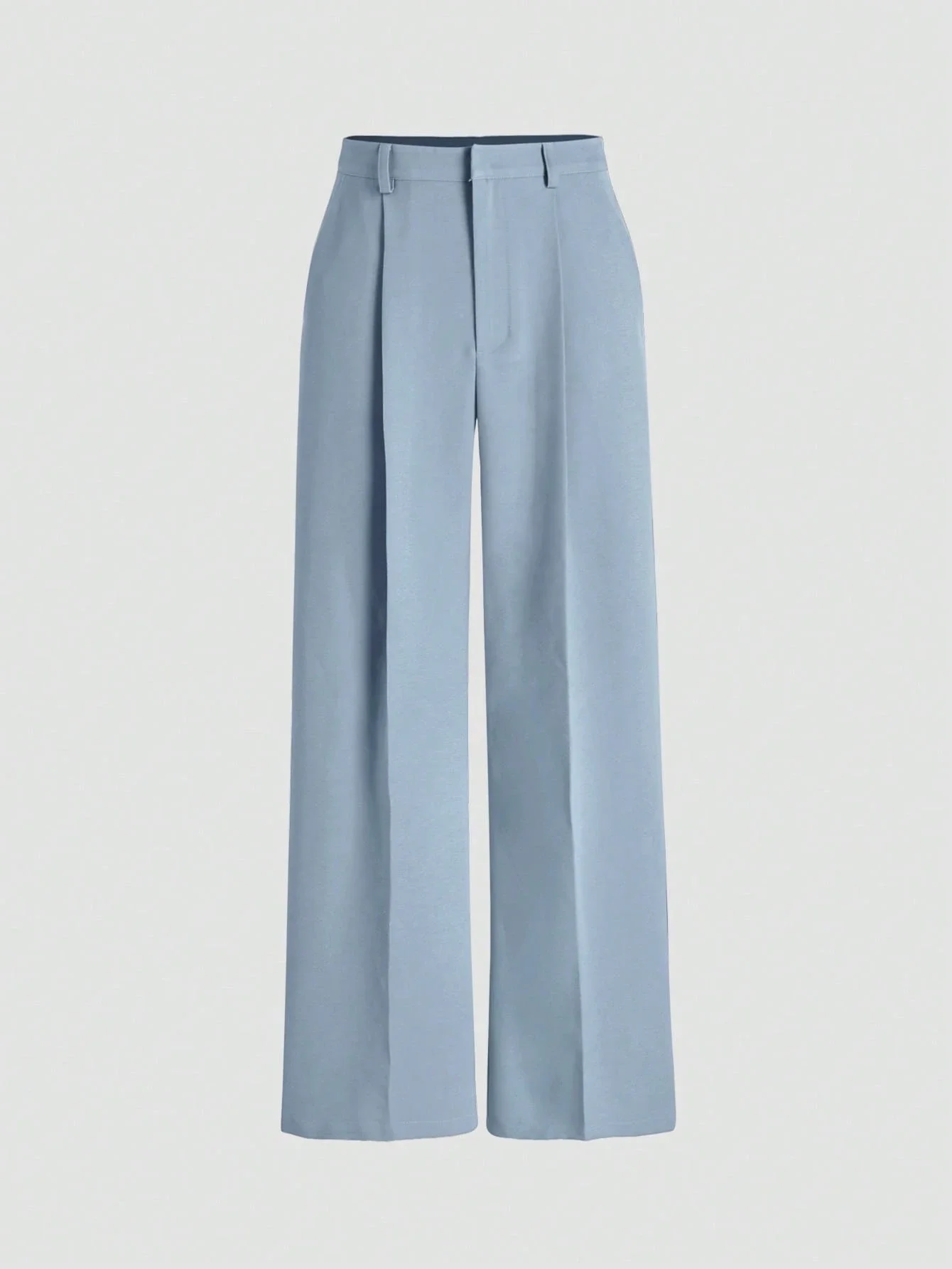 

Minimalist Pleated Wide Leg Trousers Straight Fit Casual Pants For Women