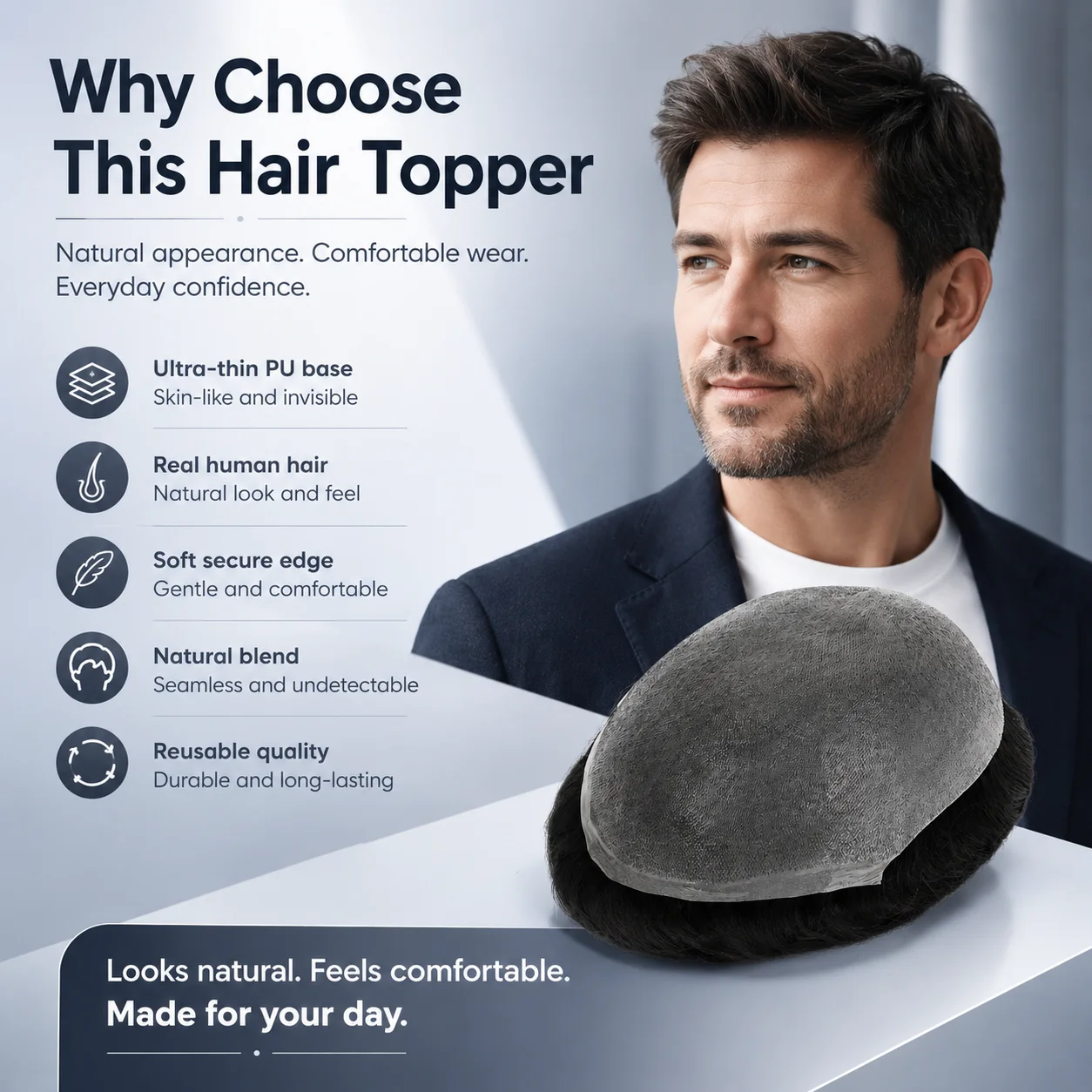 Beeos 0.03-0.04mm 6 Polegadas Super Fino Sistema Capilar Masculino para Homens Prótese Capilar para Homem