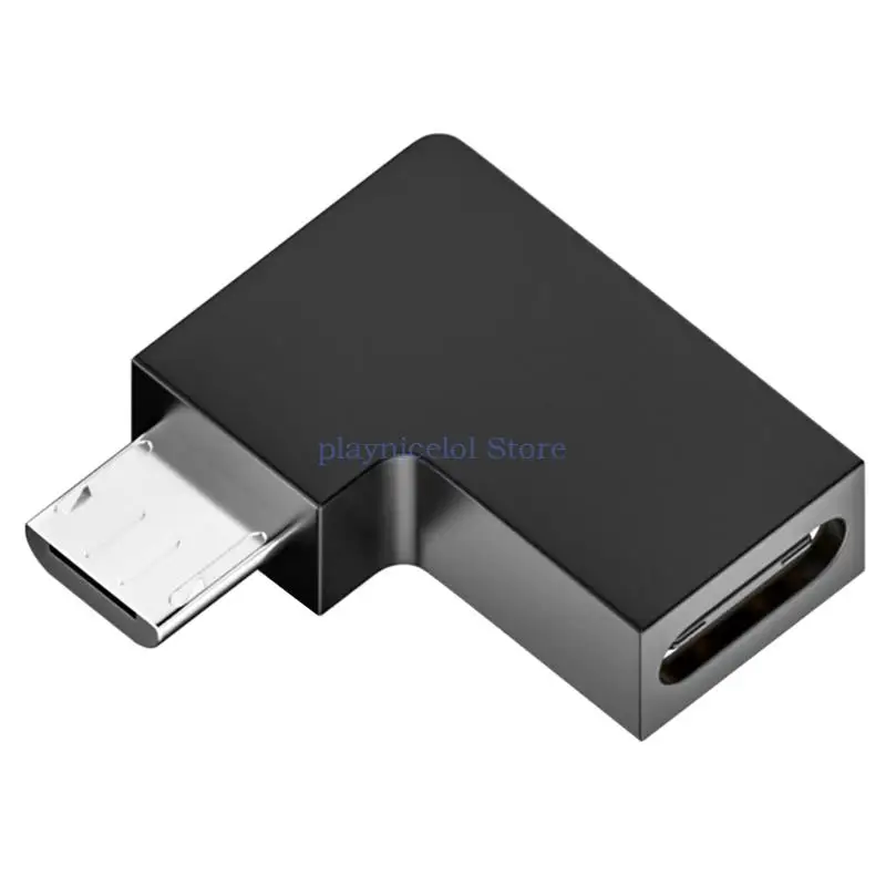 노트북 PC 충전기 컨버터용 익스텐션 어댑터, 90 도 오른쪽 아래 각도 마이크로 USB 수-C 타입 암