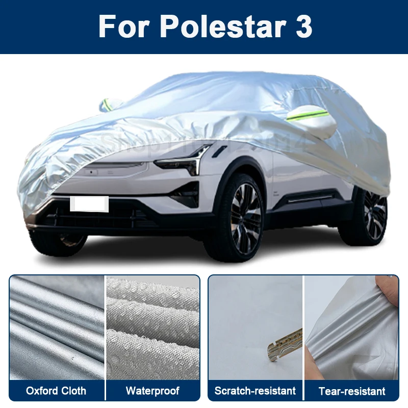

Outdoor Full Car Cover For Polestar 3 with Reflective Strips Waterproof Snowproof Dustproof UV Protection Auto Accessories