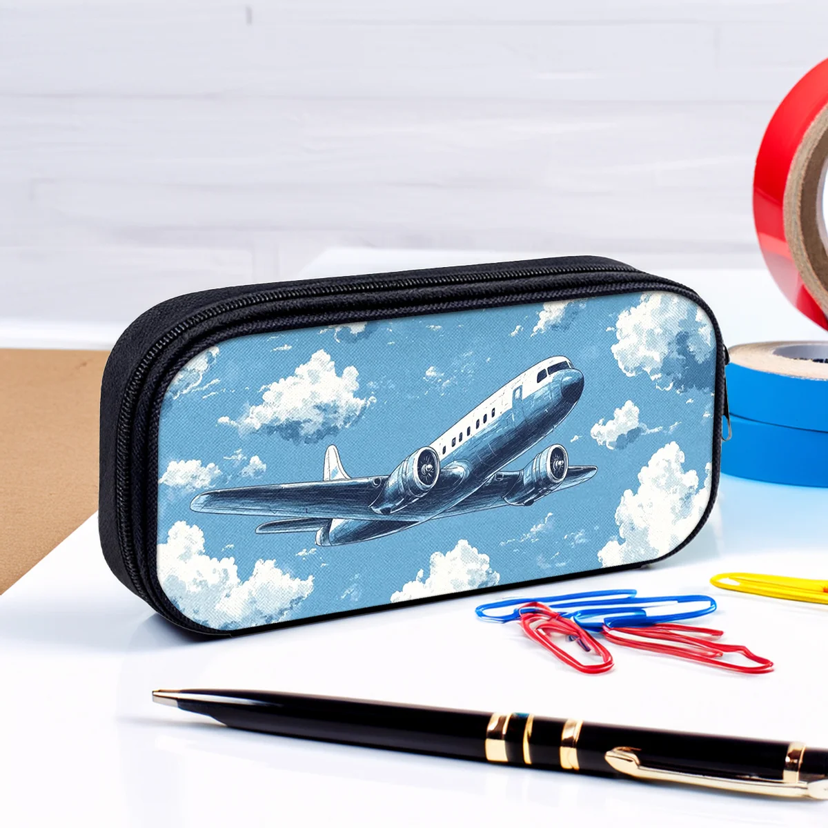 Pencil Case Large Storing Pens and Pencils Pouch Zippered Section, High Quality Materials,Ideal Gift for Stationery Lovers