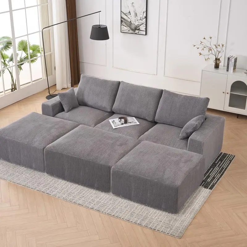 Modular U-Shaped Couch Sofa for Living Room, 113