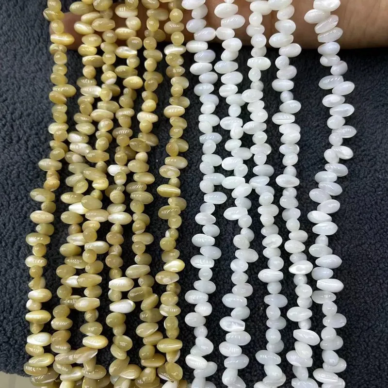 Trochidae shell white/brown drop 4*8mm 38CM for DIY jewelry making  loose beads FPPJ wholesale  nature gemstone